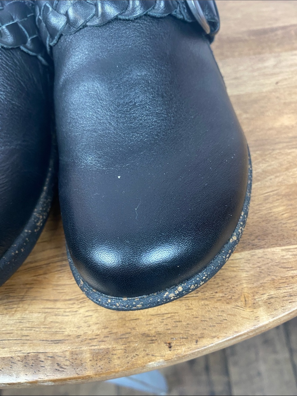 Aetrex Libby Black Leather Slip On Comfort Clog Shoe Sz 7.5 - Picture 8 of 13